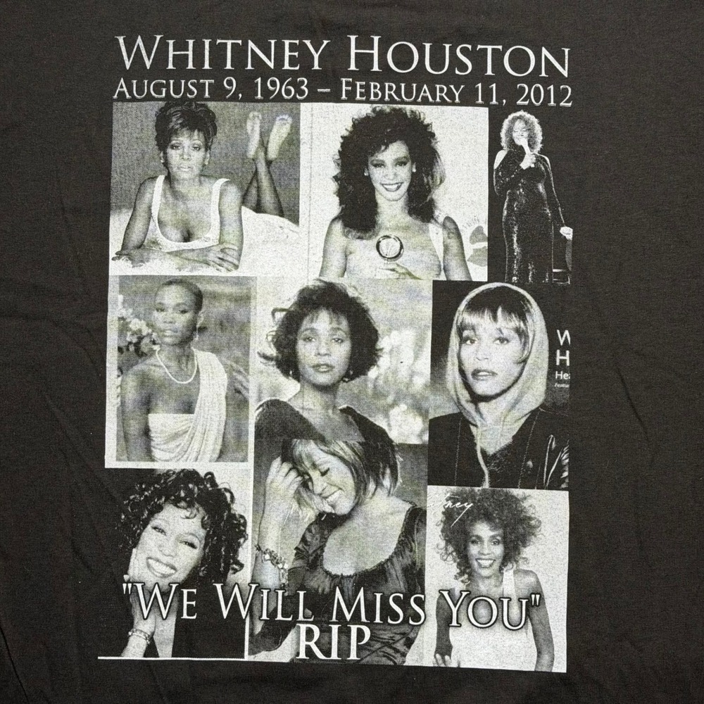 2012 Whitney Houston RIP memorial‎ tribute music shirt - Picture 2 of 7